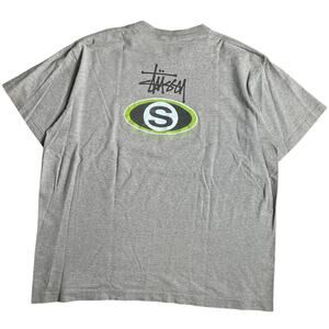 Vintage Stussy International Wide Logo Gray Made In USA 100% Cotton Size XL